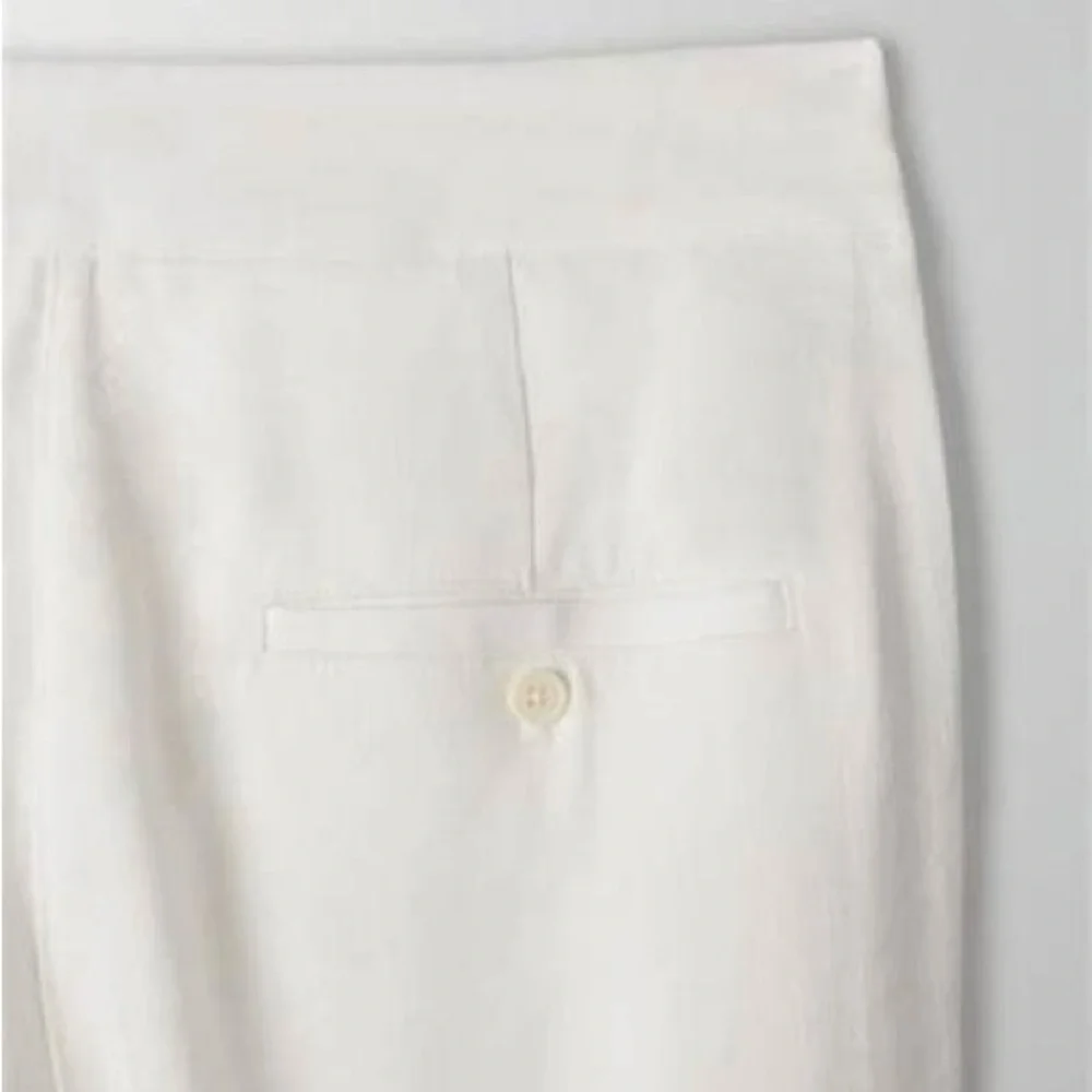 New! Wilfred Linen White Sz 12 Allant Pant Cuffed Crop